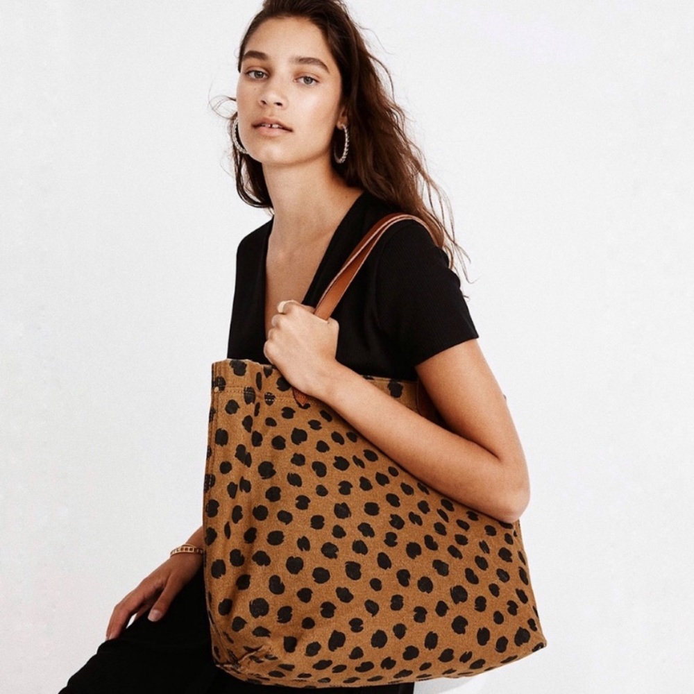 Madewell The Canvas Transport Tote in Leopard